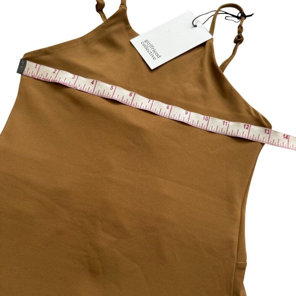 Girlfriend Collective Naomi dress size small workout activewear sport mustard ye - Picture 3 of 11